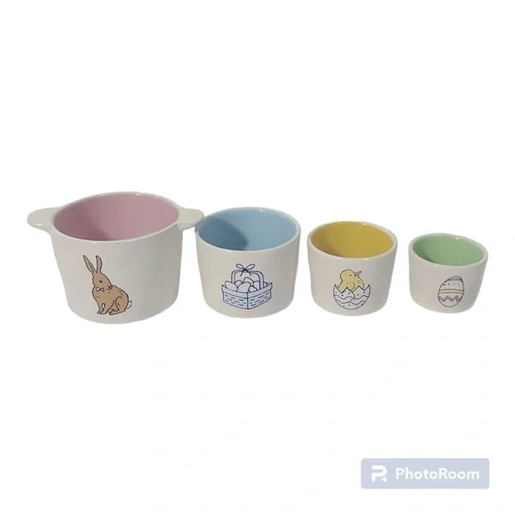 Rae Dunn Easter measuring cups with bunnies and eggs - Picture 3 of 3